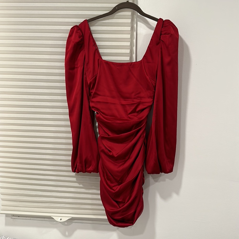 Oh Polly Red Long Sleeve Dress - Picture 2 of 5
